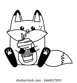 Kawaii of fox cartoon design