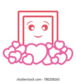 kawaii frame with hearts
