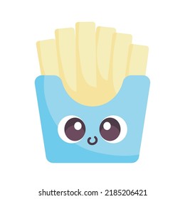 icono aislado de papas fritas kawaii