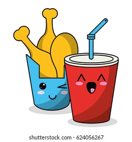kawaii fried chicken soda image