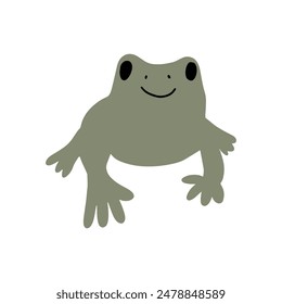 Kawaii frog character. Cute reptile animal. Vector element