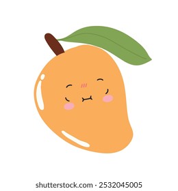 kawaii fruit mangoes cartoon character design