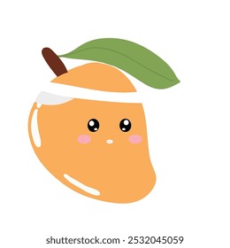 kawaii fruit mangoes cartoon character design