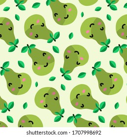 Patrón de fruta kawaii. Patrón de oreja