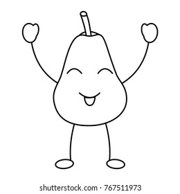 kawaii fruit pear character cartoon image