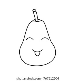 kawaii fruit pear character cartoon image