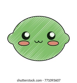kawaii fruits design concept 