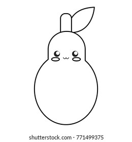kawaii fruits design concept 