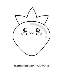 kawaii fruits design concept 