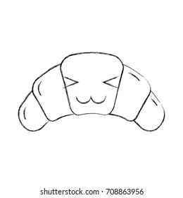 kawaii fun croissant bread bake cartoon