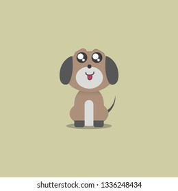 Kawaii funny dog. Vector