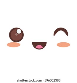kawaii funny expression icon vector illustration eps 10