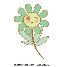 kawaii funny flower plant with tongue outside