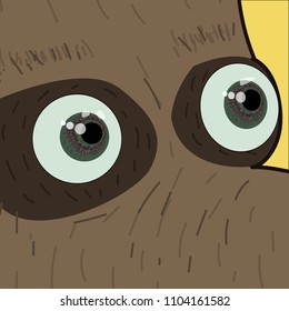 Kawaii funny muzzle set with pink cheeks and winking eyes on square background. Vector illustration