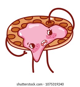 kawaii funny pancake with arms and legs