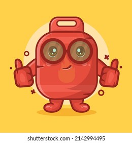kawaii gas cylinder character mascot with thumb up hand gesture isolated cartoon in flat style design