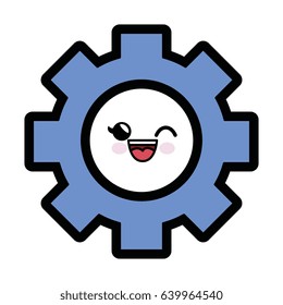 kawaii gear wheel icon