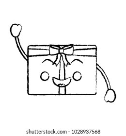 kawaii gift box cartoon facial expression