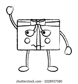 kawaii gift box cartoon facial expression