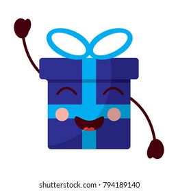 kawaii gift close eyes smiling cartoon