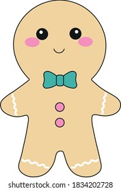 kawaii gingerbread christmas cookies smile