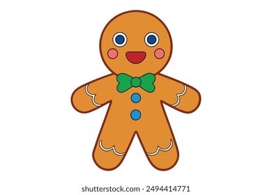 Kawaii Gingerbread Man - Adorable and Cute Christmas Design