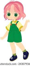Kawaii girl anime character cute kid manga comic pink