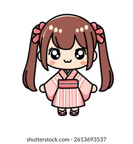Kawaii Girl in Traditional Dress