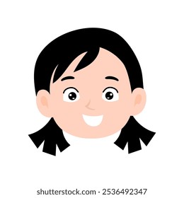 kawaii girls with happy expression face
