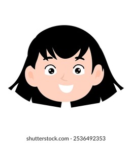 meninas kawaii com rosto de expressão feliz