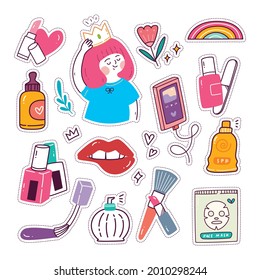 Kawaii Girly Sticker Set, Fashion Patch Collection
