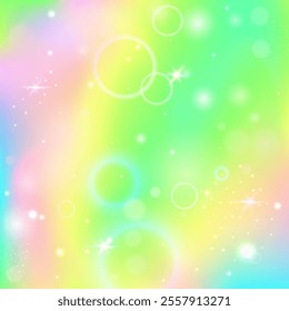 Kawaii Gradient. Green Fairy Background. Magic Hologram. Fairytale Blurred Mesh. Yellow Magical Pattern. Pink Pastel Invitation. Girl Glitter. Party Kawaii Gradient.