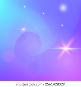 Kawaii Gradient. Pink Fairy Invitation. Princess Pattern. Iridescent Abstract Mesh. Purple Magical Hologram. Blue Pastel Background. Girl Glitter. Candy Kawaii Gradient.