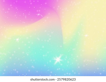 Kawaii Gradient. Purple Rainbow Hologram. Girl Background. Holographic Cosmic Invite. Pink Pastel Pattern. Lilac Mystical Invitation. Fairy Backdrop. Dream Kawaii Gradient.