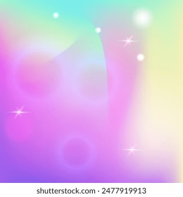 Kawaii Gradient. Purple Unicorn Pattern. Princess Invitation. Fairytale Abstract Mesh. Pink Universe Background. Blue Galaxy Hologram. Fairy Glitter. Cute Kawaii Gradient.