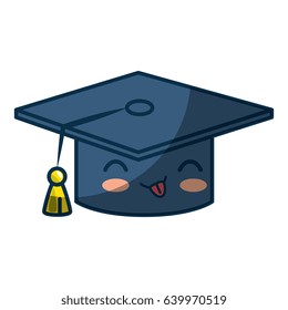 kawaii graduation cap icon