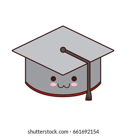 kawaii graduation cap icon