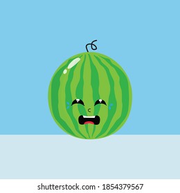 Kawaii Green Watermelon Fruit Cute Illustration is a fruit vector with cute and adorable images that can be made for any design, for example t-shirt designs, mugs,pillow case,cellphone case.