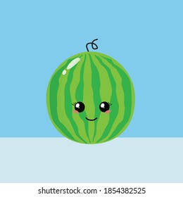 Kawaii Green Watermelon Fruit Cute Illustration is a fruit vector with cute and adorable images that can be made for any design, for example t-shirt designs, mugs,pillow case,cellphone case.