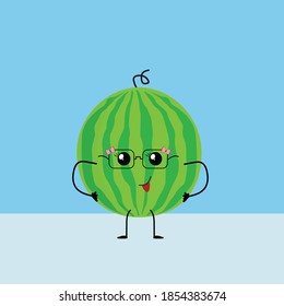 Kawaii Green Watermelon Fruit Cute Illustration is a fruit vector with cute and adorable images that can be made for any design, for example t-shirt designs, mugs,pillow case,cellphone case.