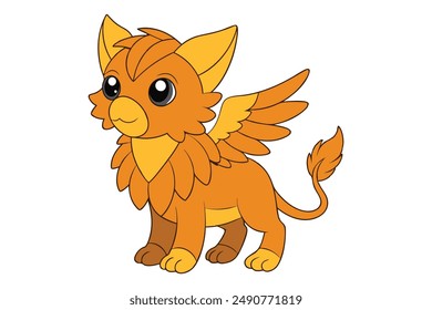 Kawaii Griffin Icon - Adorable and Cute Mythical Design