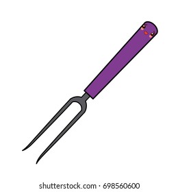 kawaii grill fork tool cooking kitchen cartoon