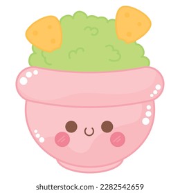 diseño kawaii guacamole sobre blanco