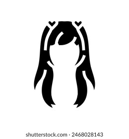 kawaii hairstyle glyph icon vector. kawaii hairstyle sign. isolated symbol illustration