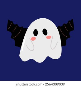 kawaii halloween decoration. crepy hat, ghost element stock