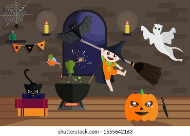 kawaii Halloween room | Funny Magic day kid | eps8 flat
