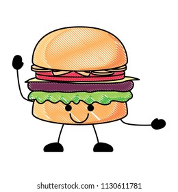 Kawaii hamburger icon