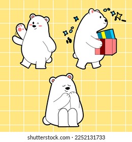 kawaii hand drawn cartoon bear 