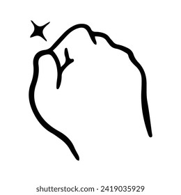 Kawaii Hand Gestures Sign and Symbol Isolated In White Background. Cute doodle cartoon hand design. suitable for stickers, children's books and cartoon elements