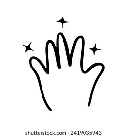 Kawaii Hand Gestures Sign and Symbol Isolated In White Background. Cute doodle cartoon hand design. suitable for stickers, children's books and cartoon elements